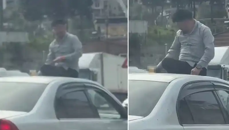 Trafikte Şok Eden Olay: Araç Üstünde Eğlenceli Alem Yapılması!