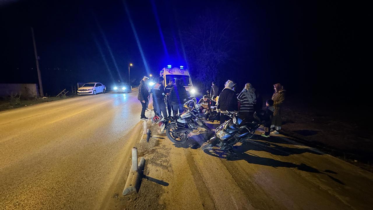 Motosikletler İle İki Kazada Da Karıştı