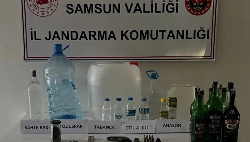 Samsun'da Şok Eden Sahte İçki Operasyonu: Litrelerce Ele Geçirildi
